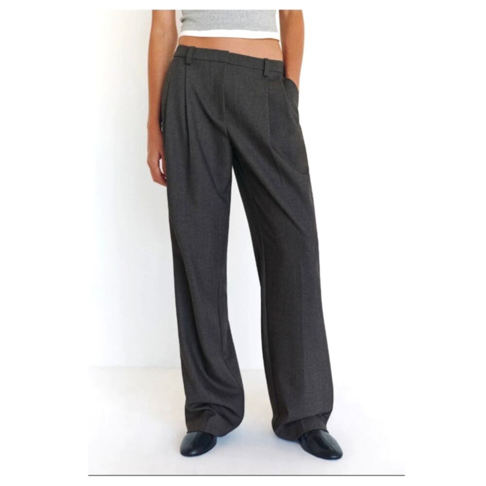 Reformation Frances Low Rise Relaxed Pants Charcoal Size 0